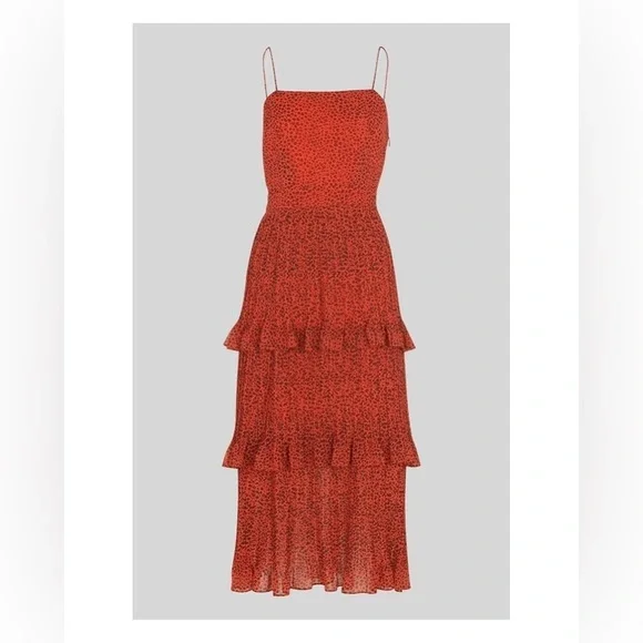 open lace back dress Whistles Blue And Orange Dress 10